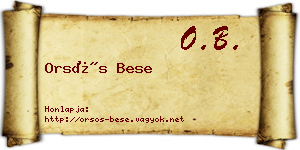 Orsós Bese névjegykártya