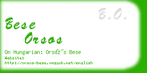 bese orsos business card